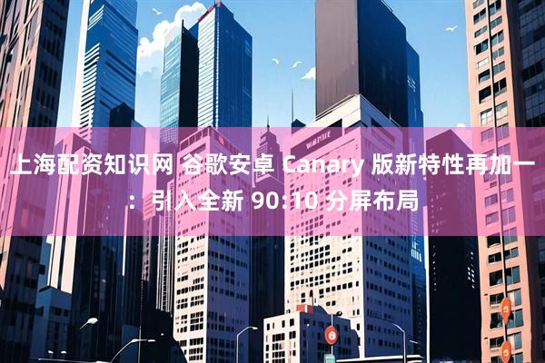 上海配资知识网 谷歌安卓 Canary 版新特性再加一：引入全新 90:10 分屏布局